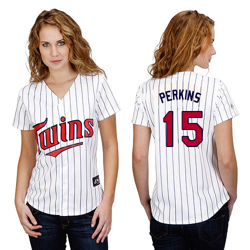 Glen Perkins #15 mlb Jersey-Minnesota Twins Women's Authentic Home White Baseball Jersey